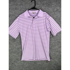 Peter Millar Summer Comfort Men’s Purple Striped Golf Polo Shirt